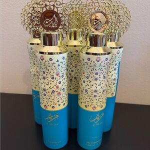 Dubai are freshener bundle Luxury Floral Perfume Bottle with Gold Accents